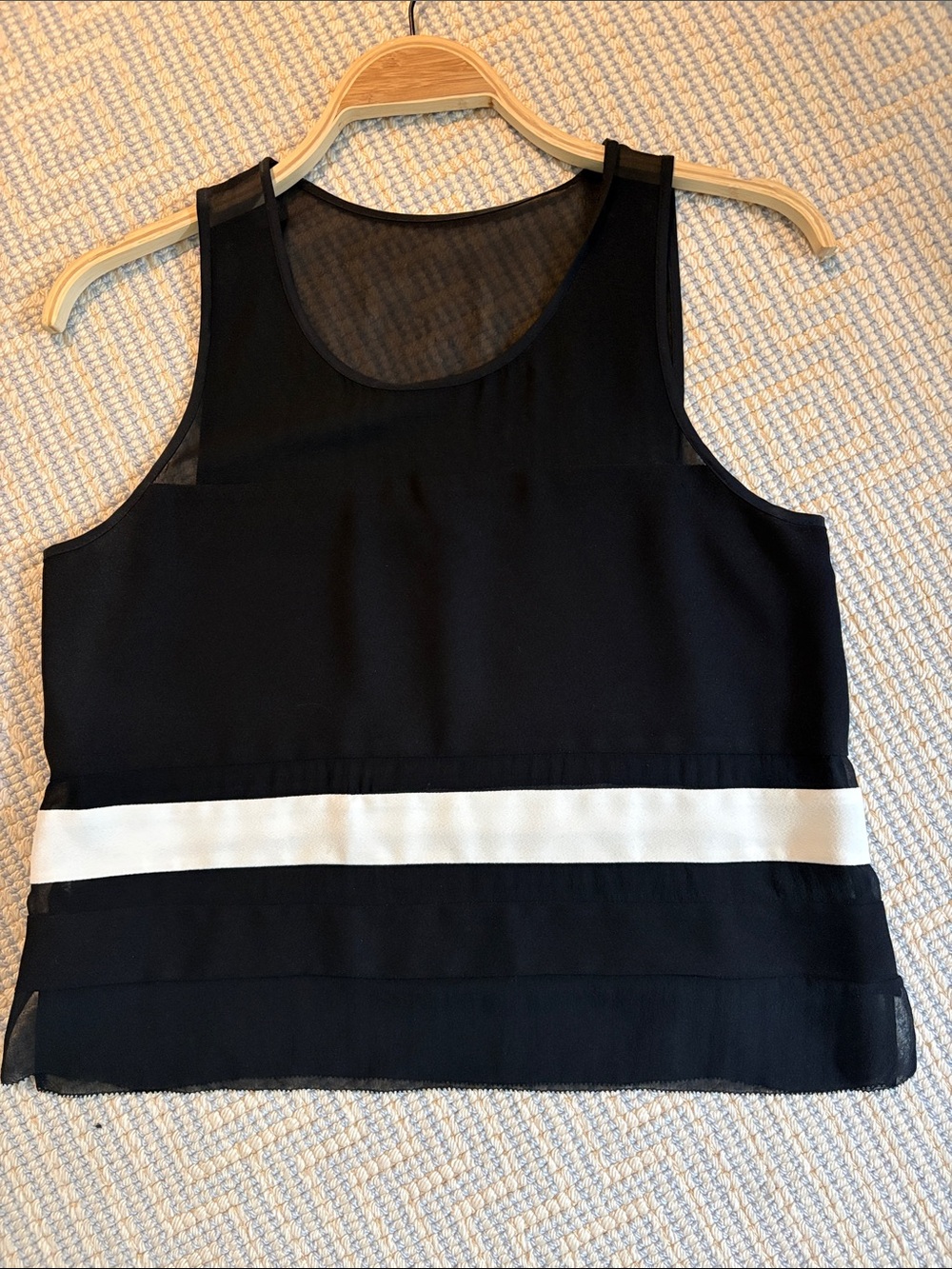 Parker Black Tank with White Band Detail